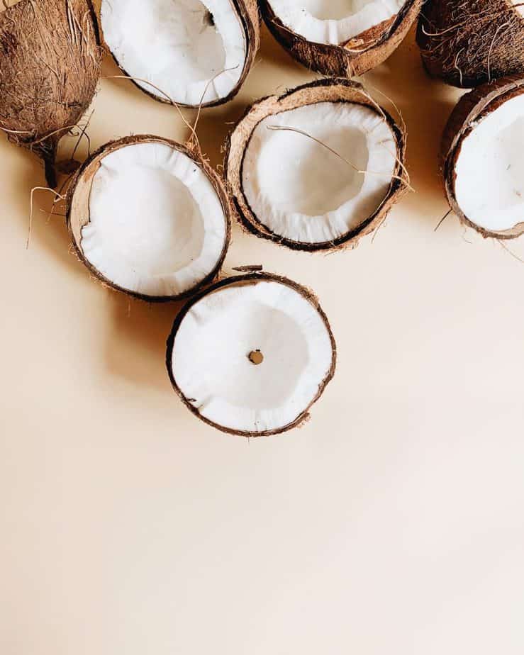 Coconuts some cracked open.