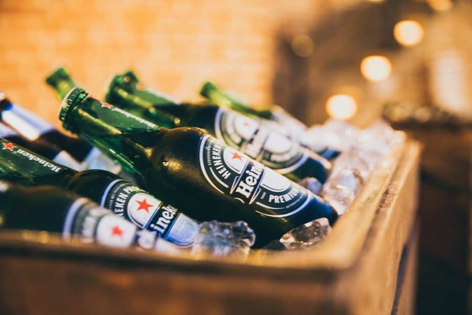 Heineken beer in a crate