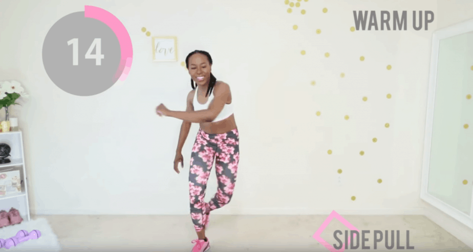 woman working out at home