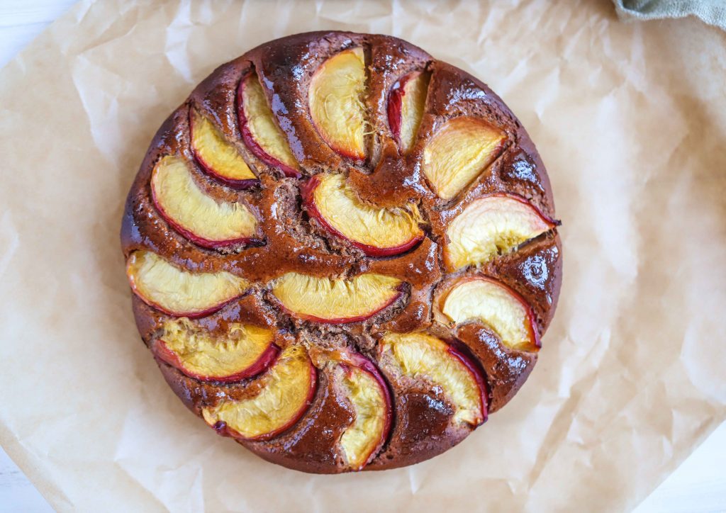 Whole Peach Almond Cake