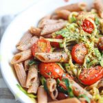 Brown Rice Pasta with Parmesan Garlic Zucchini