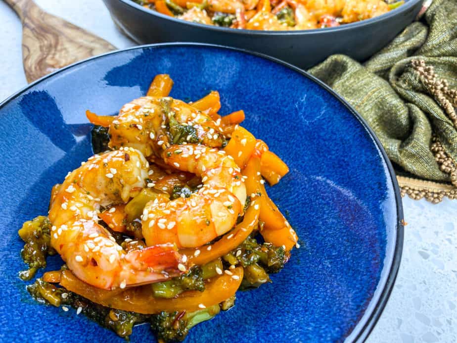 Spicy Honey Garlic Shrimp Skillet