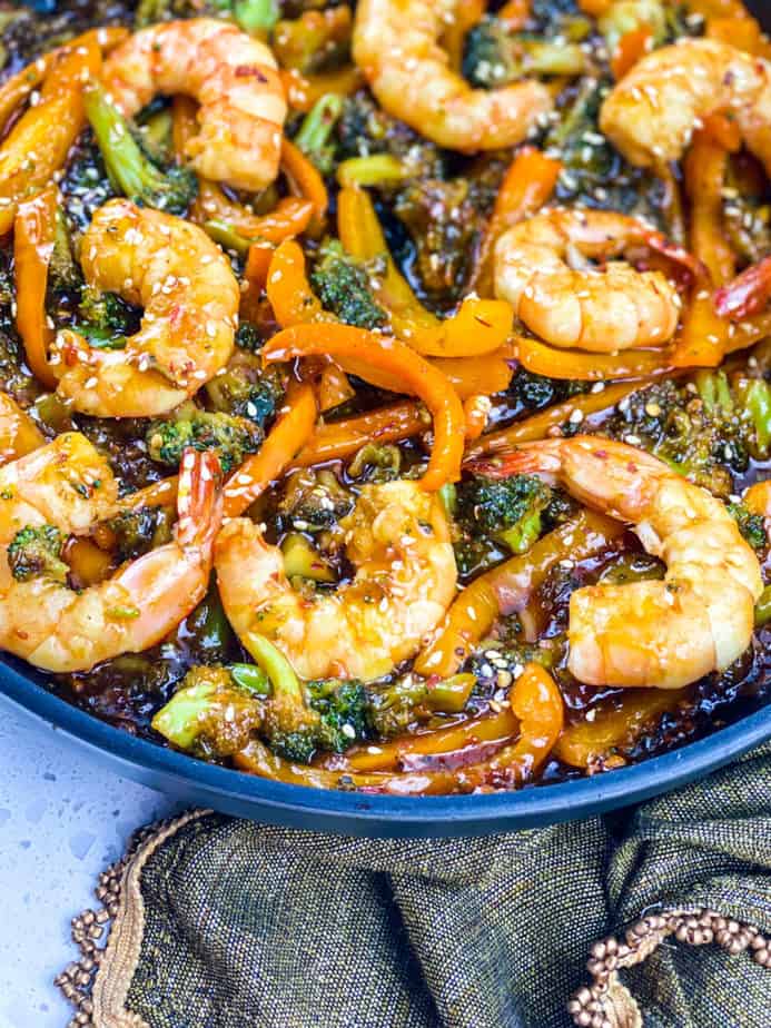 Spicy Honey Garlic Shrimp Skillet