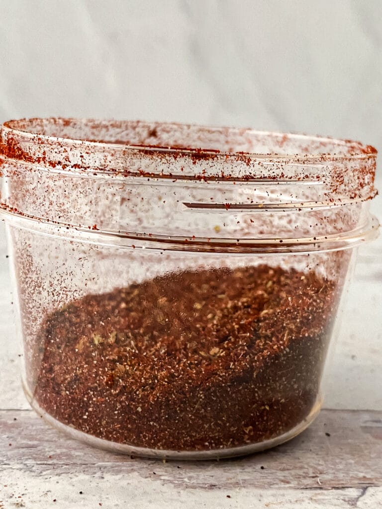 Homemade Taco Seasoning in a glass jar