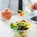 Businessman having a healthy lunch